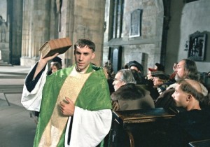 Luther as priest in "Luther"