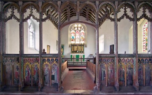 Restored rood screen at Houghton St. Giles, Walsingham